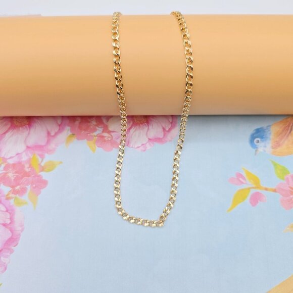 Classic Rose Gold Curb Chain Necklace for Men & Women, 19.7 Inch, XPNL0092 - Picture 4 of 12